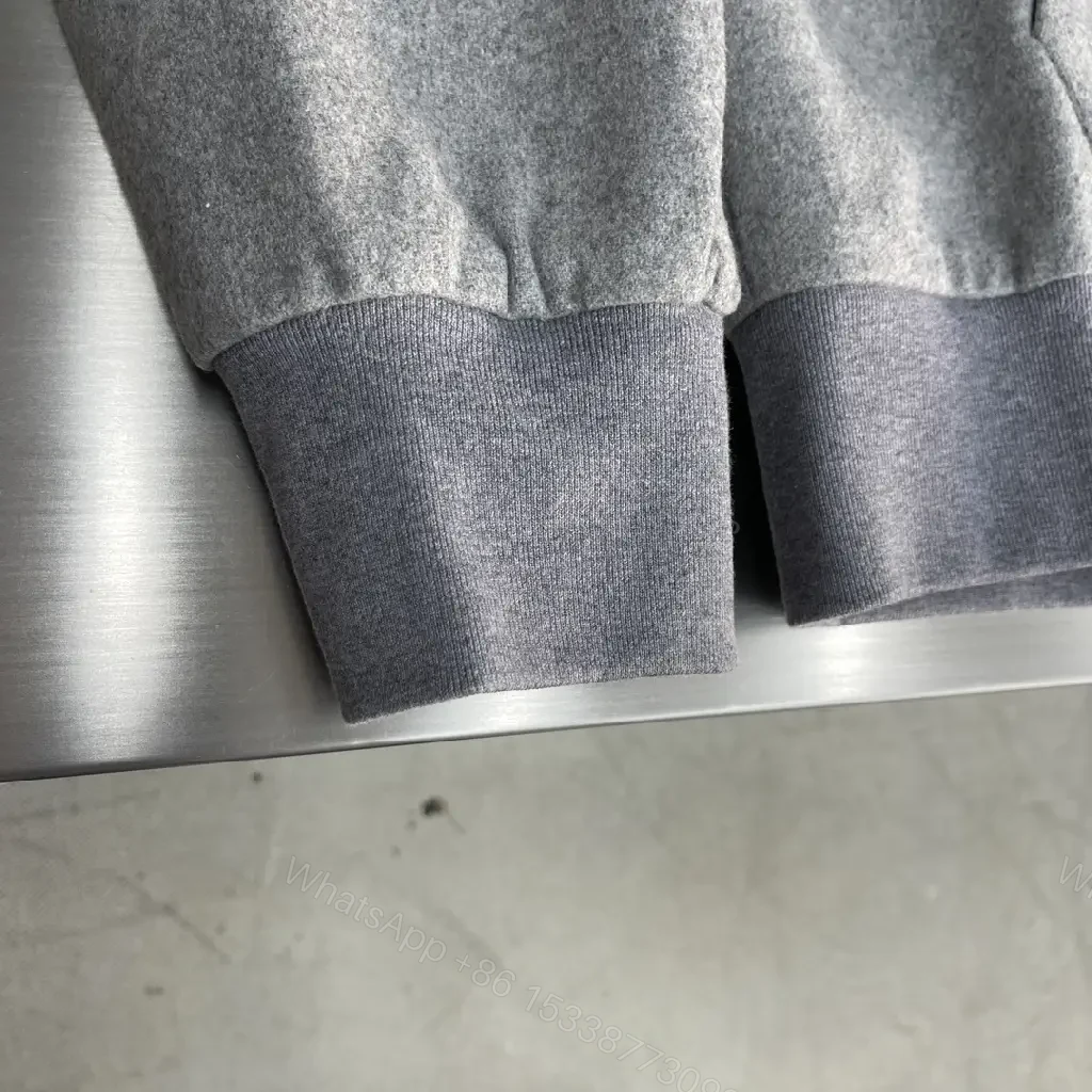 View 3 of Soft Grey Zip Hoodie: Elevated, Hidden Pockets, Subtle LV