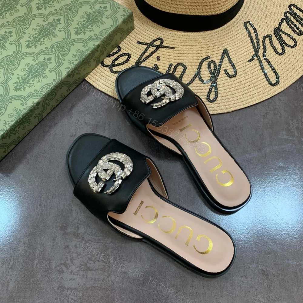 View 3 of Gucci Double G Slippers Beaded In Black