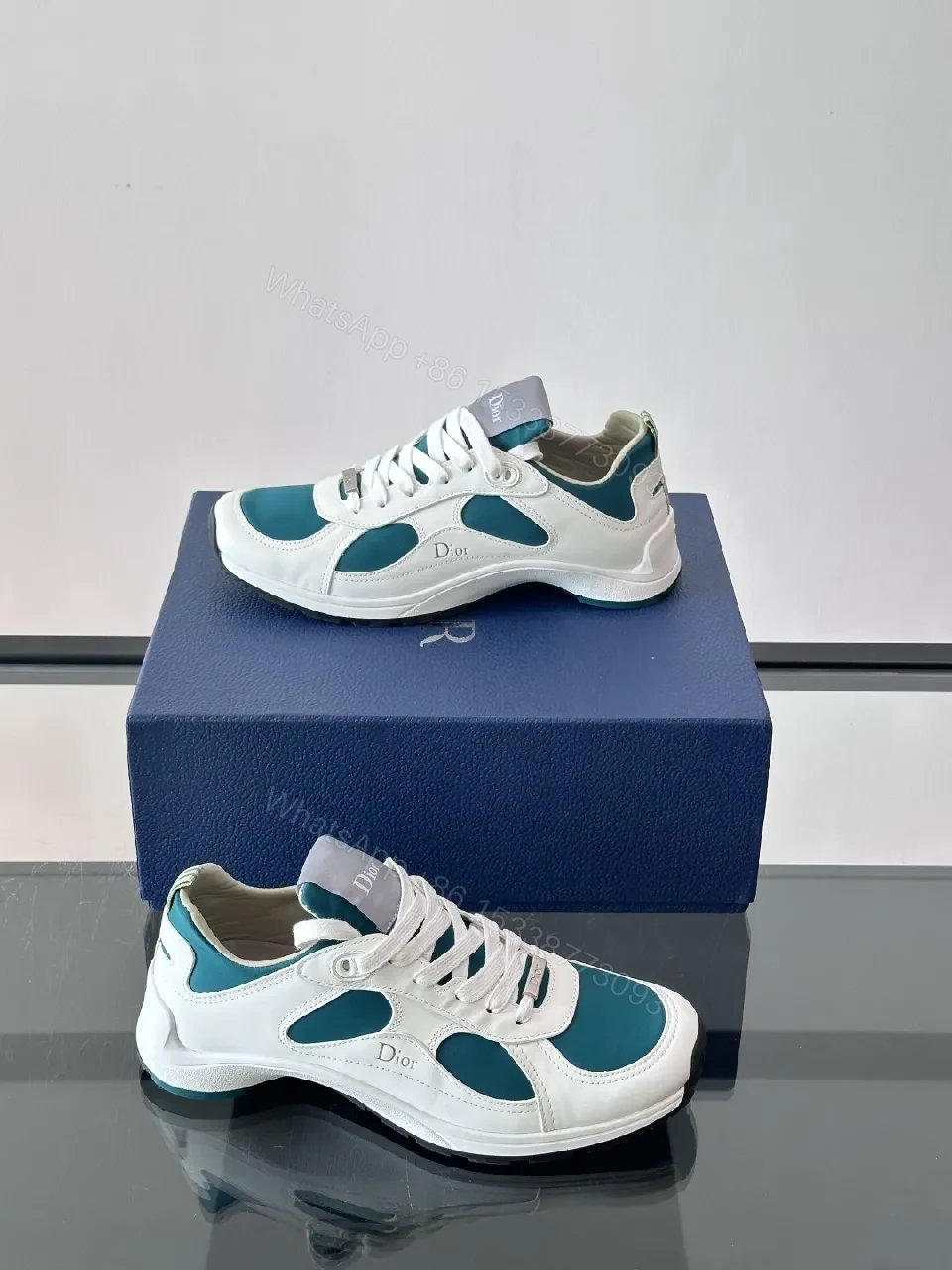View 5 of White & Teal Luxe High-Tops: Modern Sport-Chic Comfort