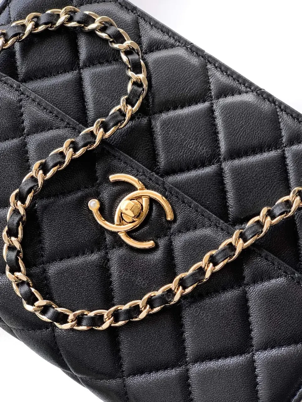 View 3 of Quilted Mini Bag: Gold-Tone Hardware, Elegant Chic Signature