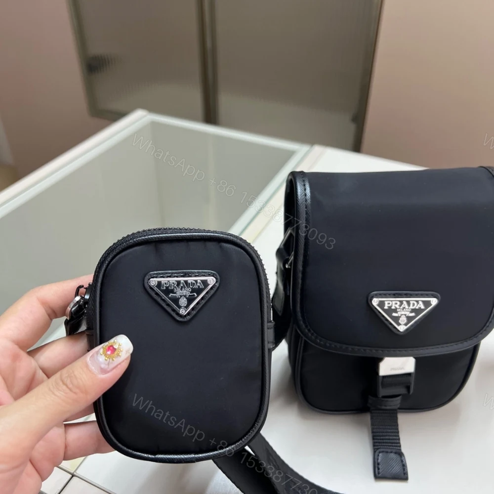 View 6 of PRADA RE NYLON AND SAFFIANO SHOULDER BAG BLACK 17CM