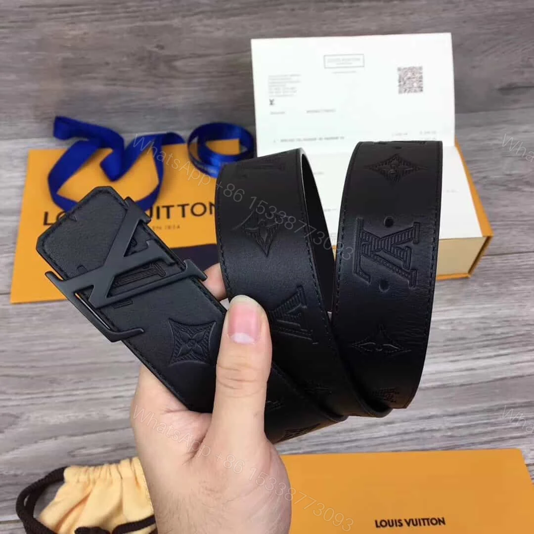 View 5 of LOUIS VUITTON SHAPE BELT MONOGRAM SHADOW 40 MM BLACK – B113