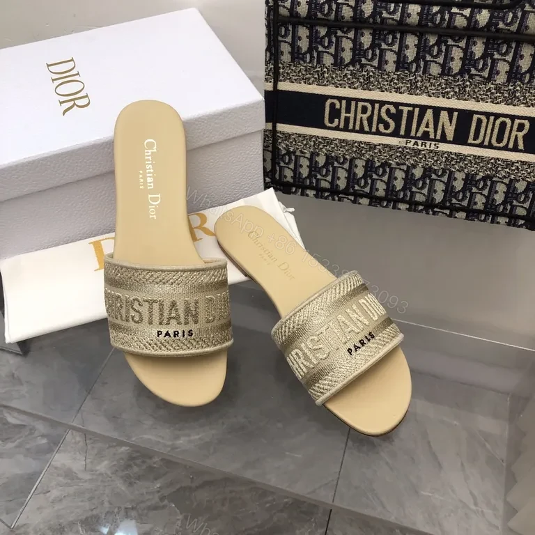 View 3 of Denim-Inspired Dior Slides: Luxe Comfort, Signature Branding