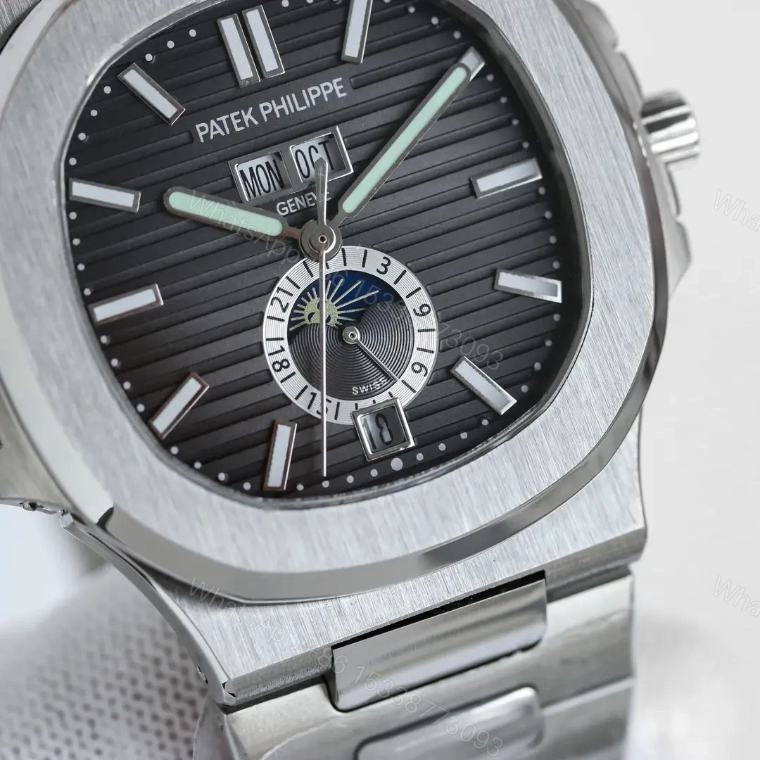 View 4 of Patek Philippe Super Clone Nautilus 5726 Black Dial Steel Bracelet Premium 40MM PATEK-NAUT5726-GRY40