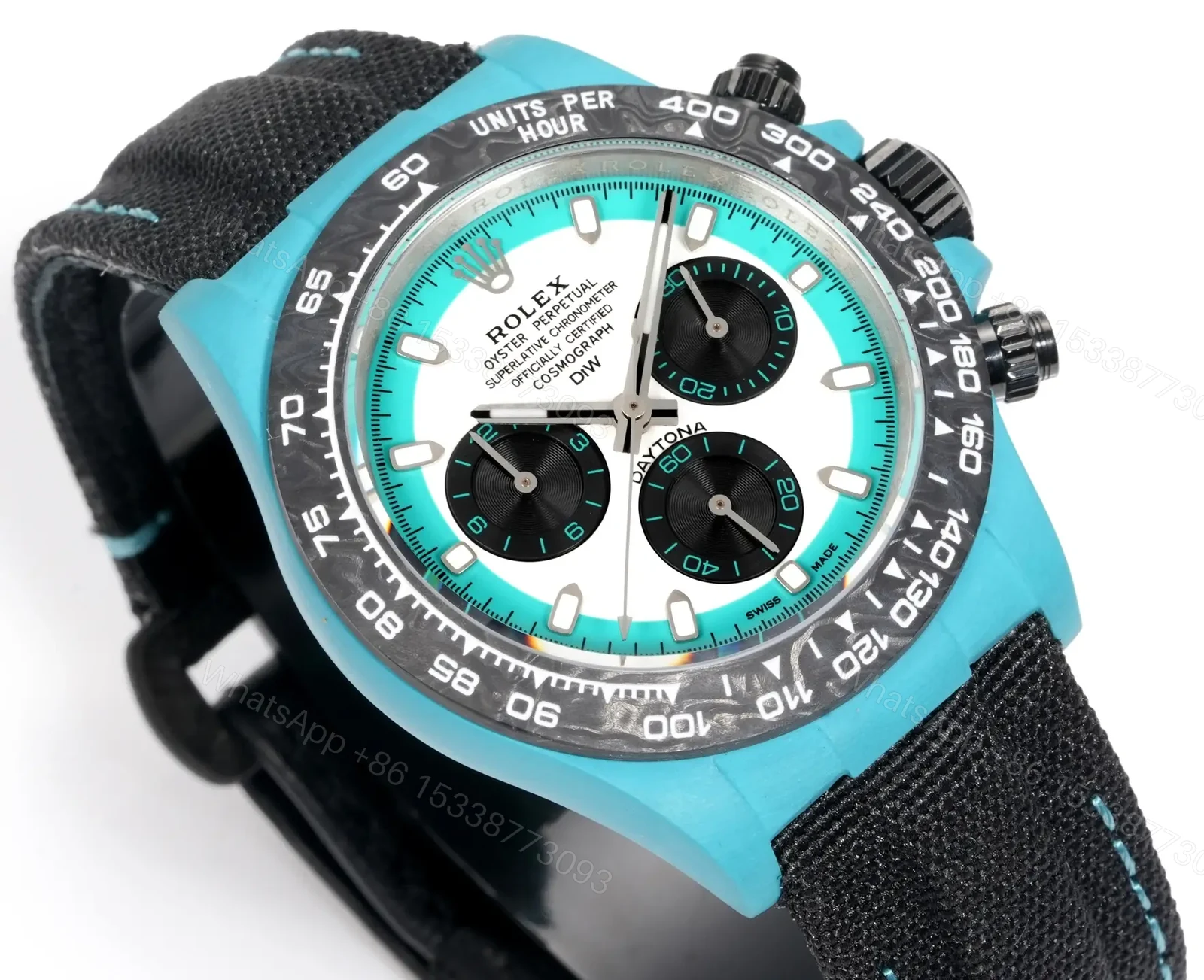 View 3 of Sensational celeste daytona replica 40MM Quartz Fiber Edition RG-DAYTONA-CELESTE-QUARTZ-FIBER