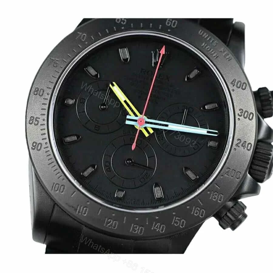 View 2 of Rolex Daytona 116520 Super Clone: Blaken Blackout 40mm Black Dial