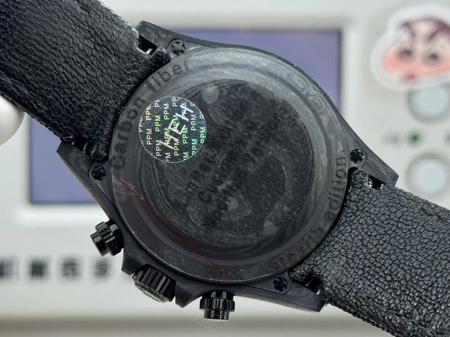 View 8 of Rolex Daytona Carbon Fiber Black Red Replica 40MM Premium Black Fabric Strap R74-BLACK-RED