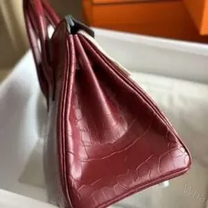 View 4 of HN Woman’s Hand Sewing Like Auth Red Handbags 25cm
