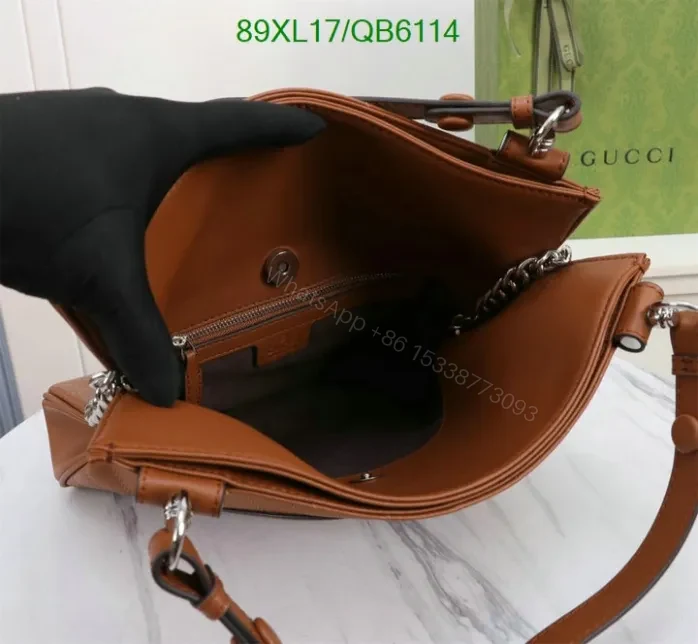 View 7 of Gucci Knockoff Brown Blondie Small Shoulder Bag QB61144 – Iconic Interlocking G Design