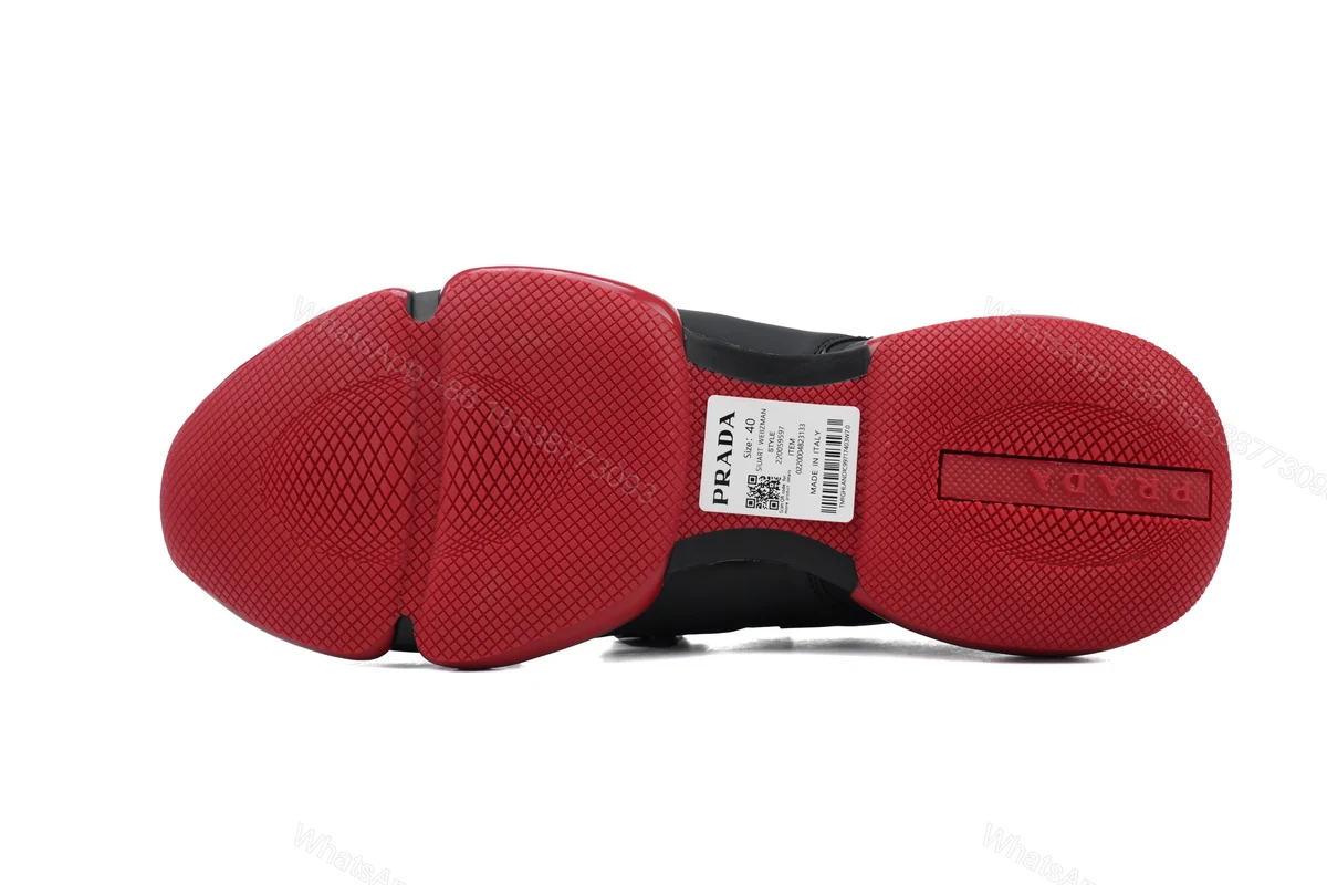 View 4 of Prada Cloudbust Velcro sneakers Black and Red