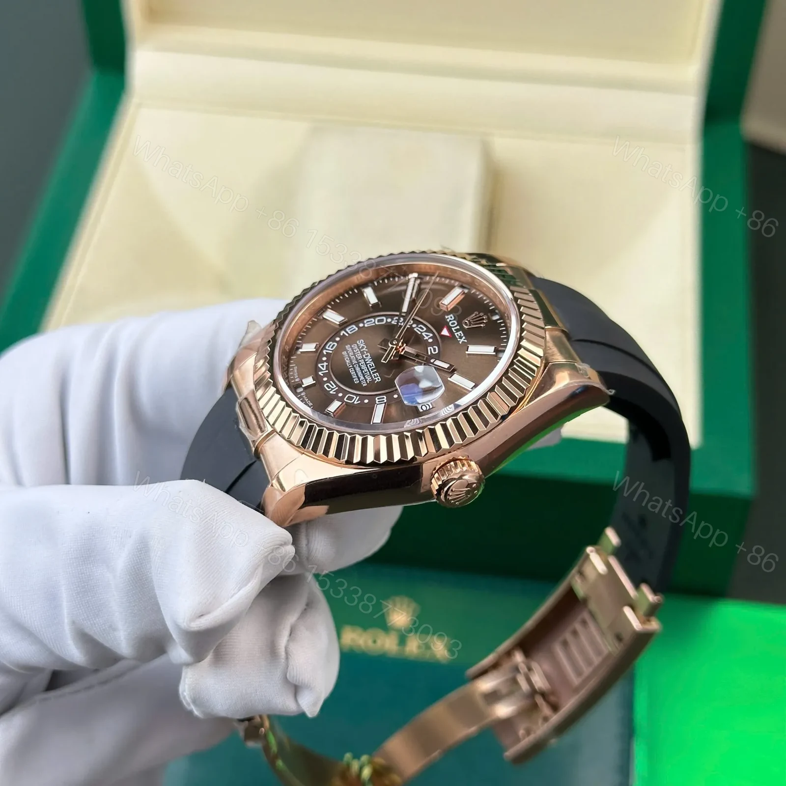 View 5 of Superclone Rolex Sky-Dweller Chocolate Dial 336235