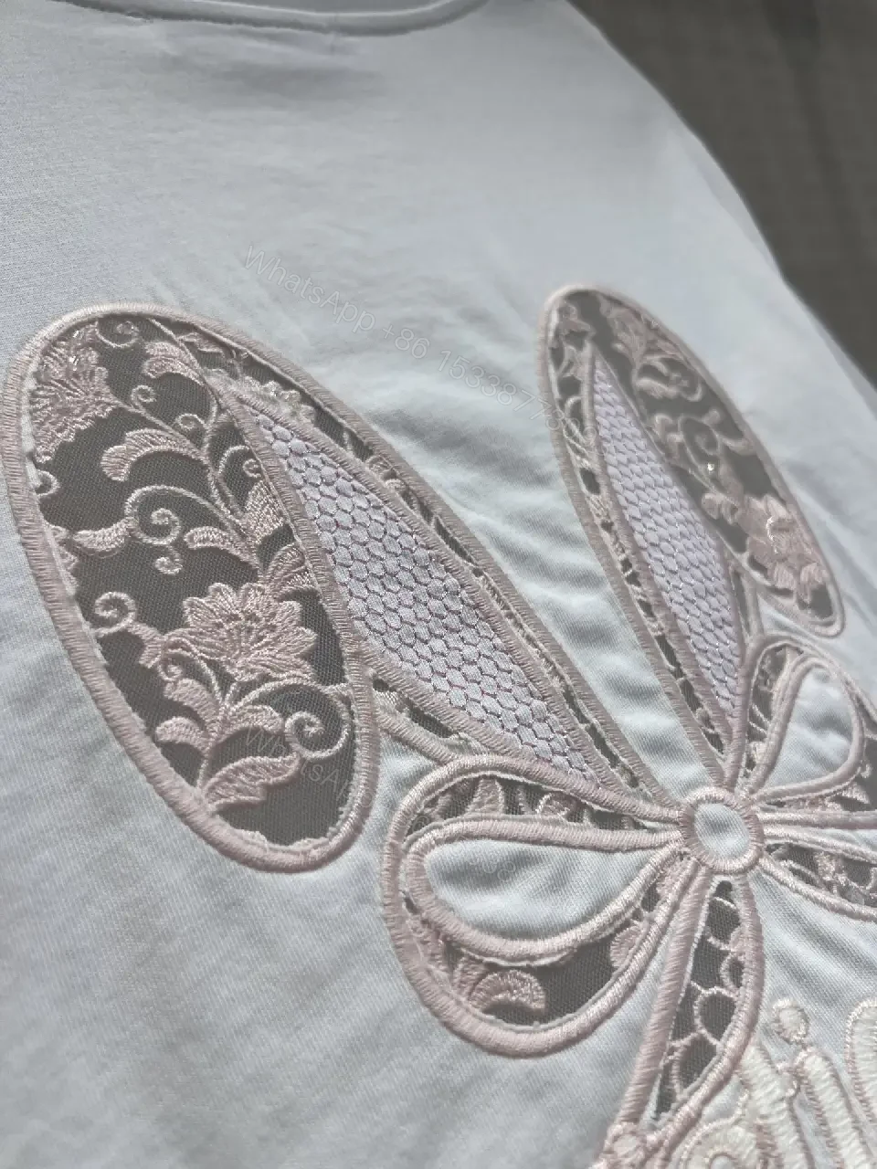 View 9 of White Cotton Minimalist Tee with Embroidered Dior Logo T-Shirt