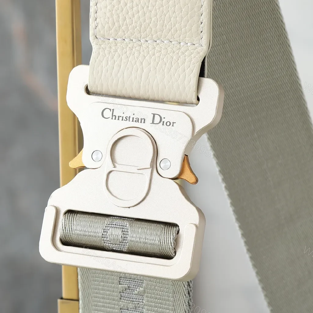 View 8 of Cream Textured Monogram Belt Bag - Minimalist, Versatile, Secure