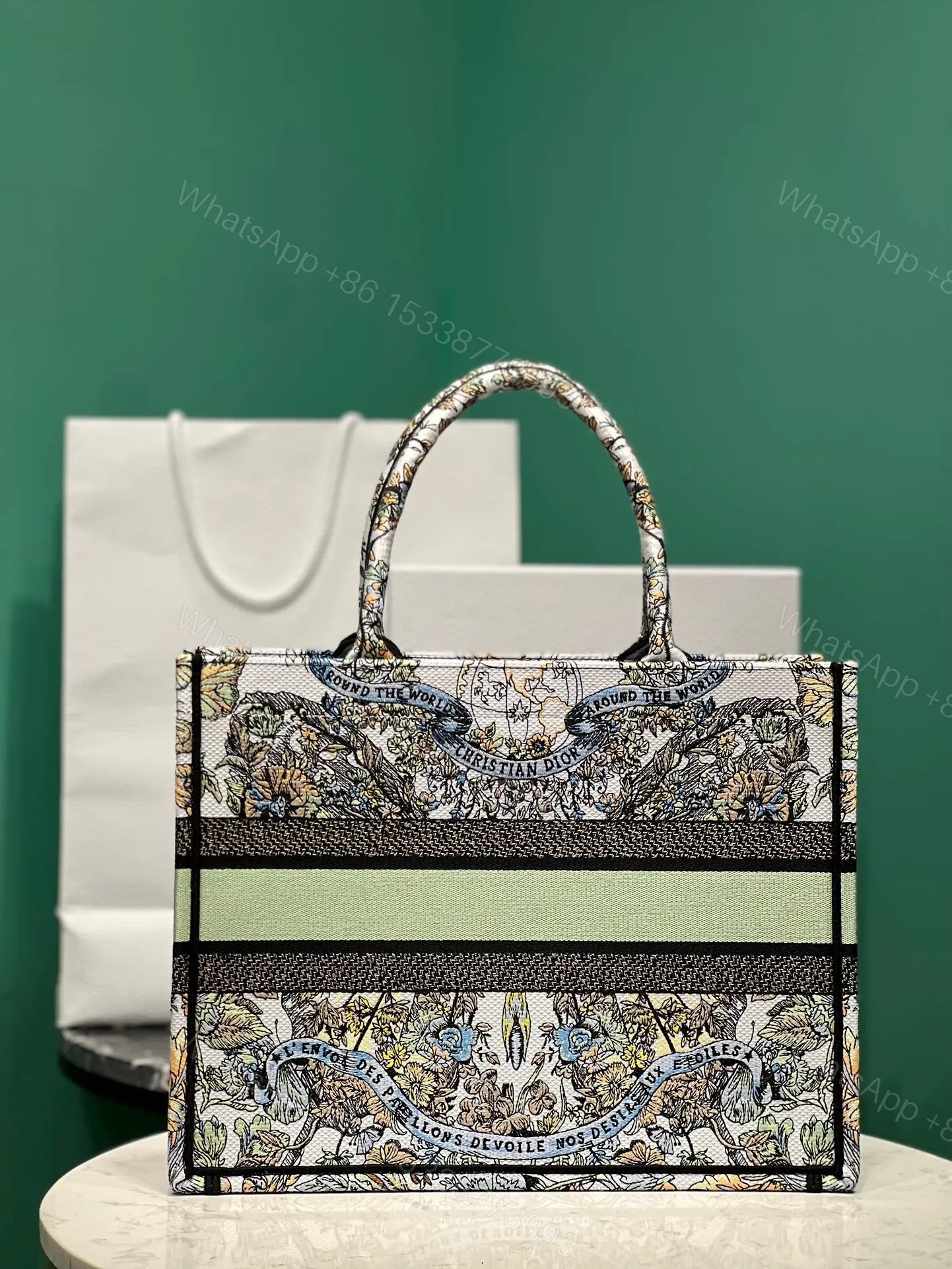 View 2 of Dior Book Tote Super Quality Women’s Handbag Embroidered Fabric Size 36cm