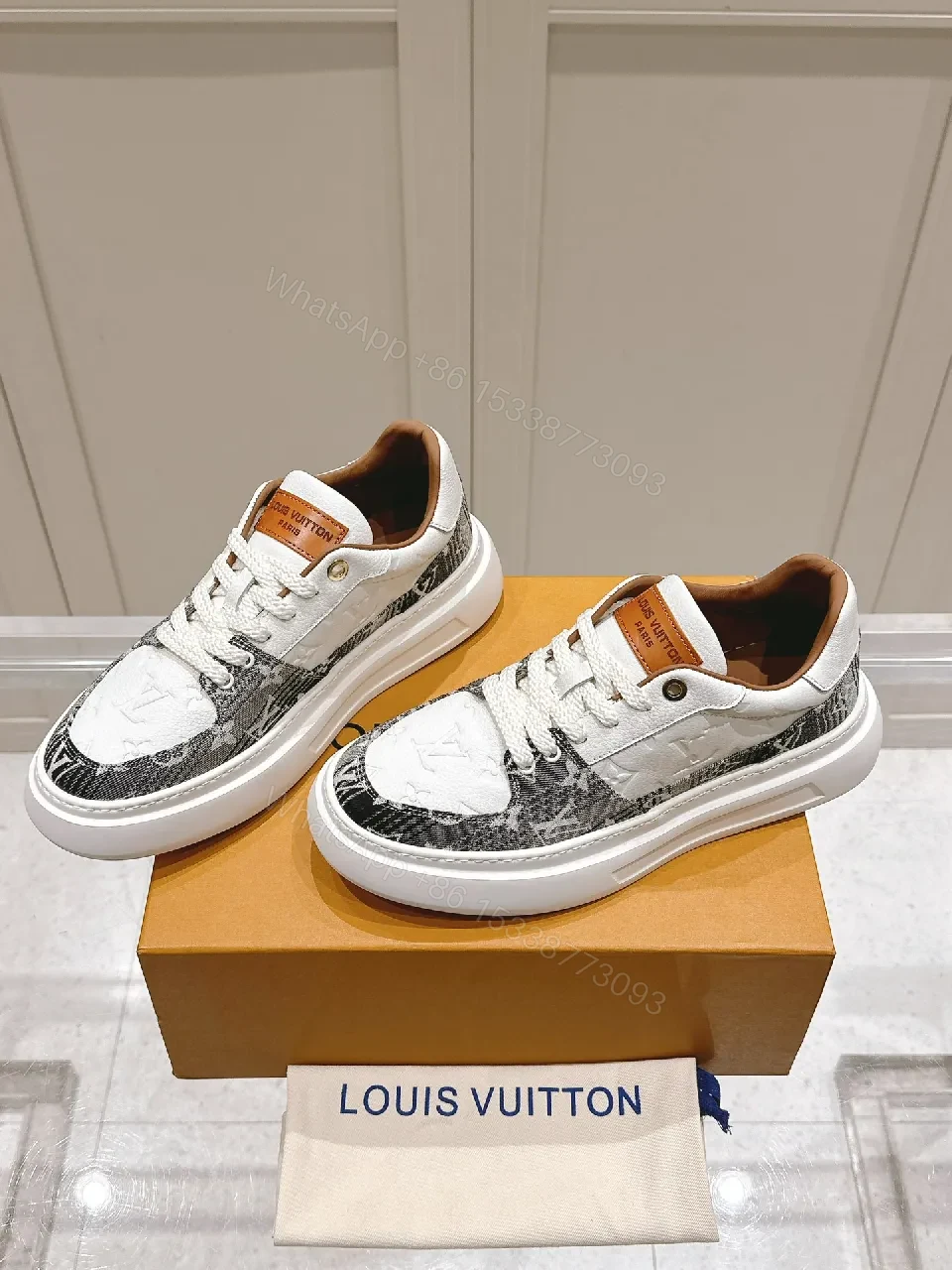 View 2 of Casual Luxe LV-Patterned Sneakers: Modern City Comfort