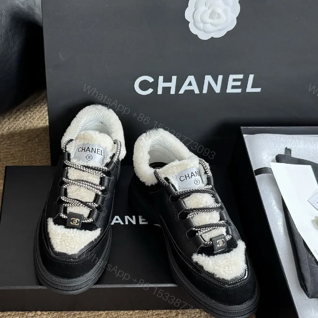 View 7 of Chunky Luxe Shearling Lace-Up Sneakers - Premium Comfort