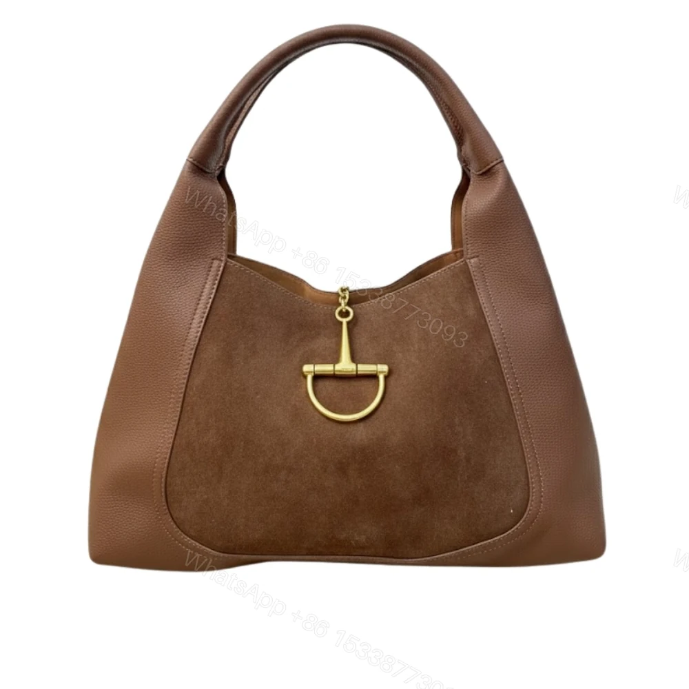 Gucci Softbit Maxi Suede Shoulder Bag Brown 42Cm — view 1