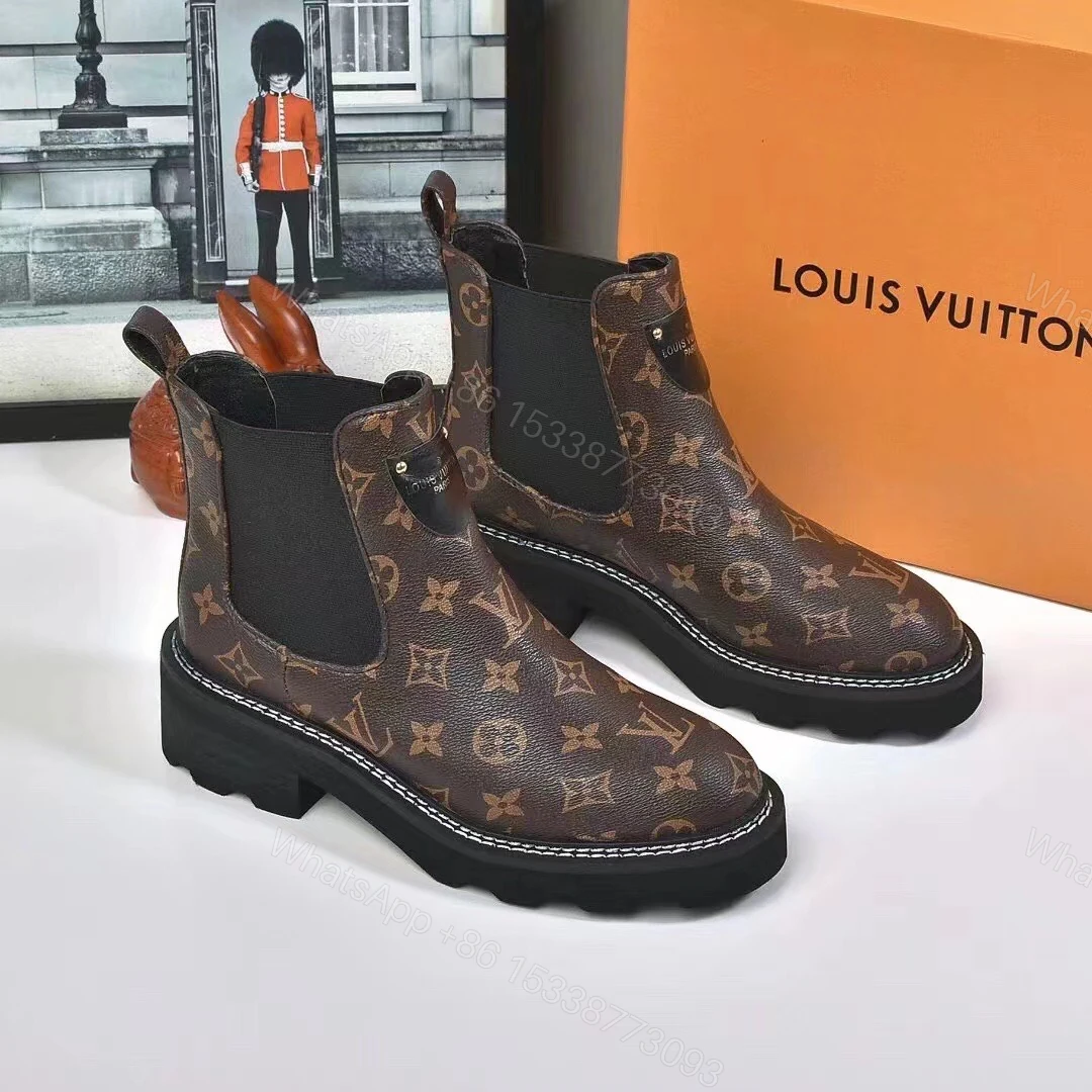 View 4 of LOUIS VUITTON LV BEAUBOURG ANKLE BOOTS CACAO BROWN 1A8QCL
