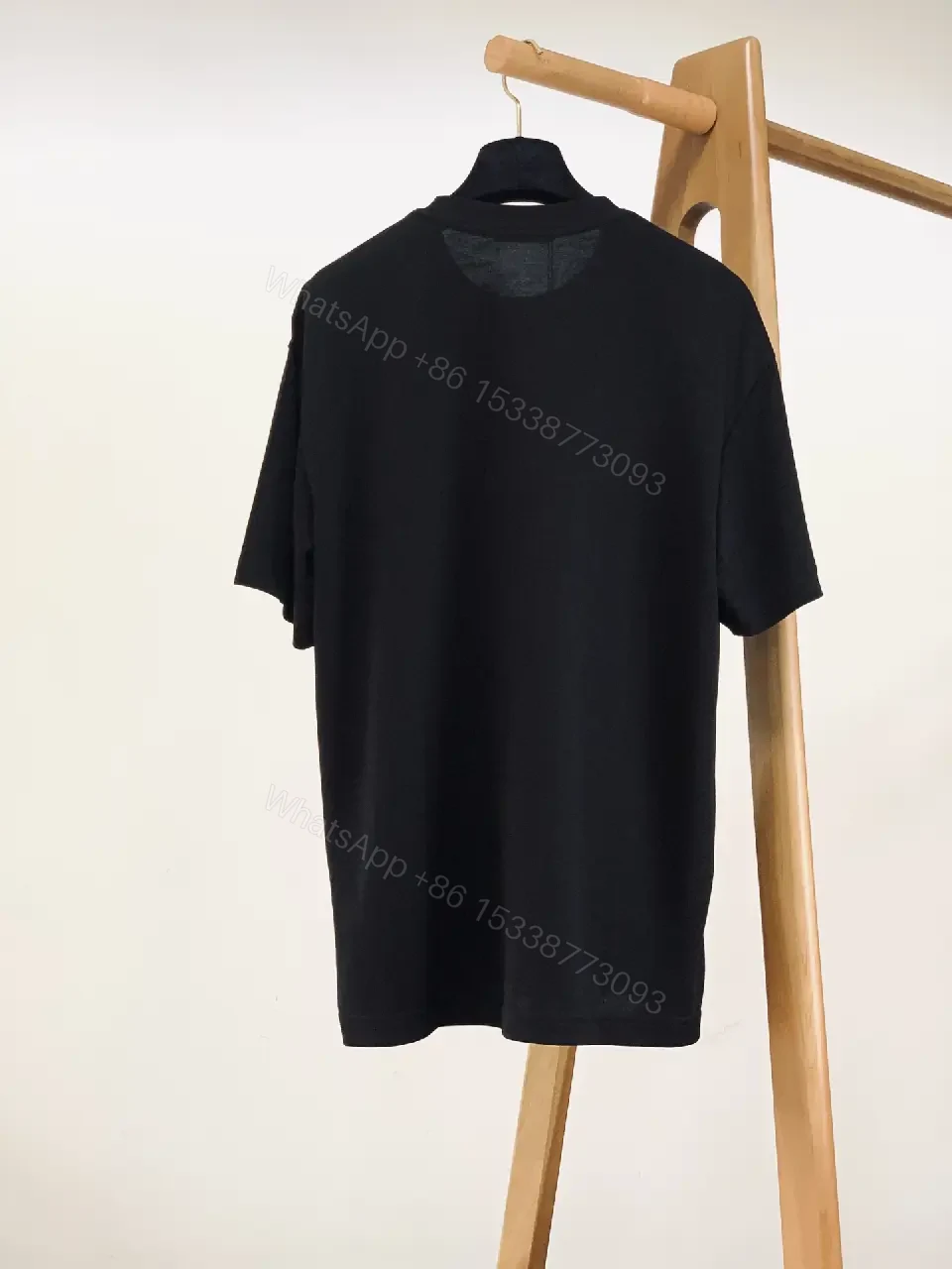 View 2 of Black Glittery Knit? Graphic Tee Versace Logo Center Oversized Short-Sleeve Tee