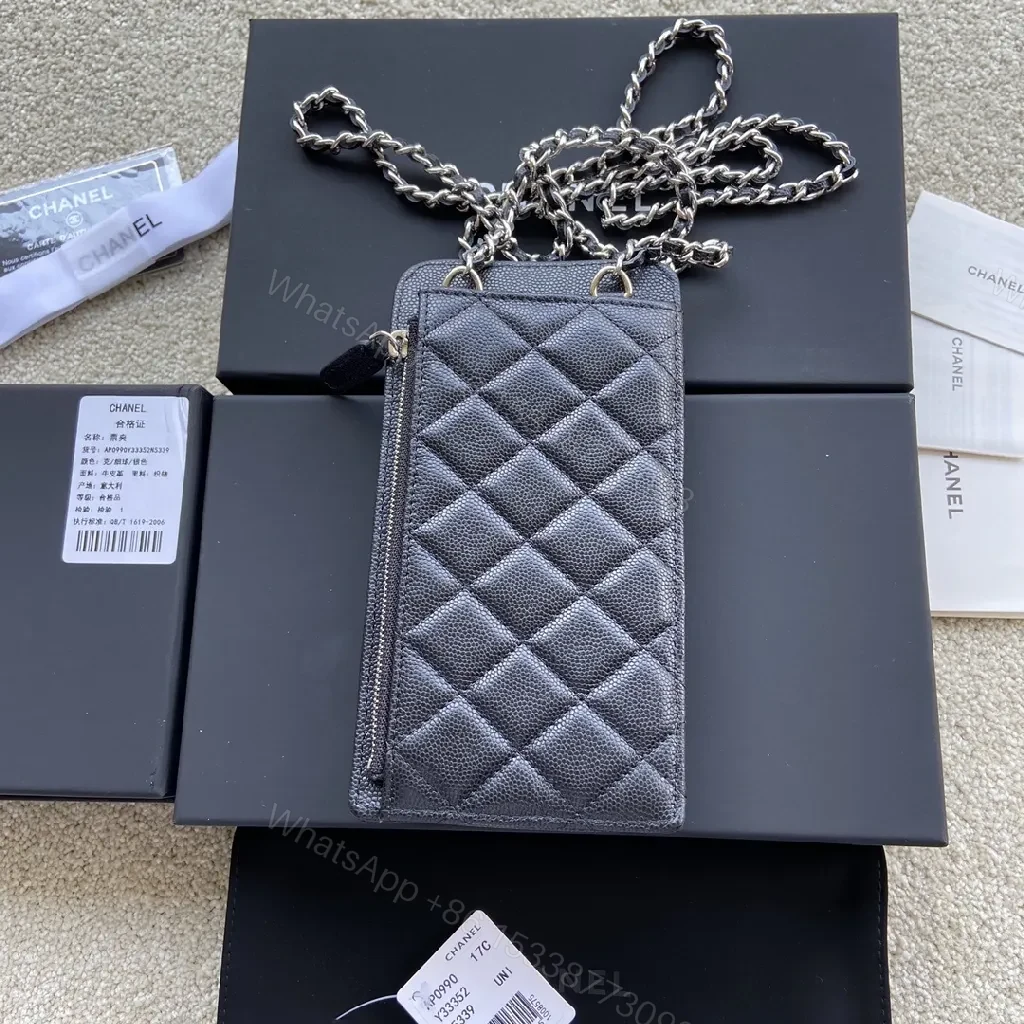 View 2 of Quilted Cardholder Crossbody: Luxe Black, Gold Hardware