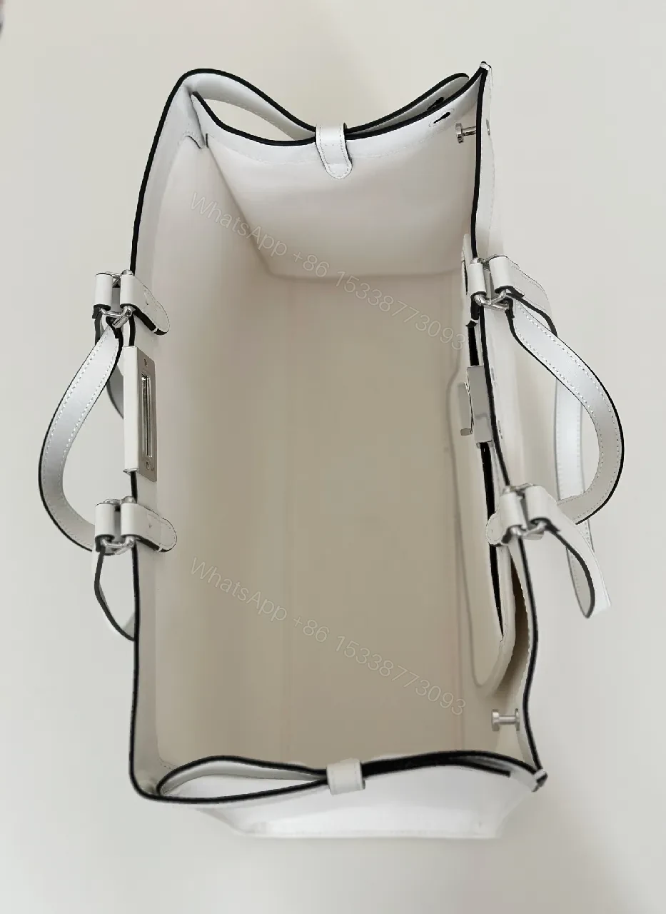 View 7 of Monochrome Leather-Trim Tote: Structured, All-Day Statement