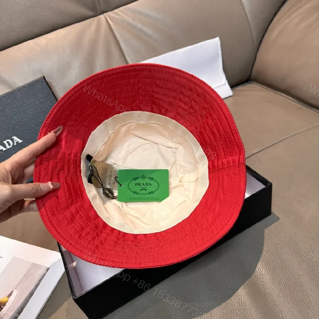 View 7 of Red Bucket Hat with Luxe Hardware, Structured Style