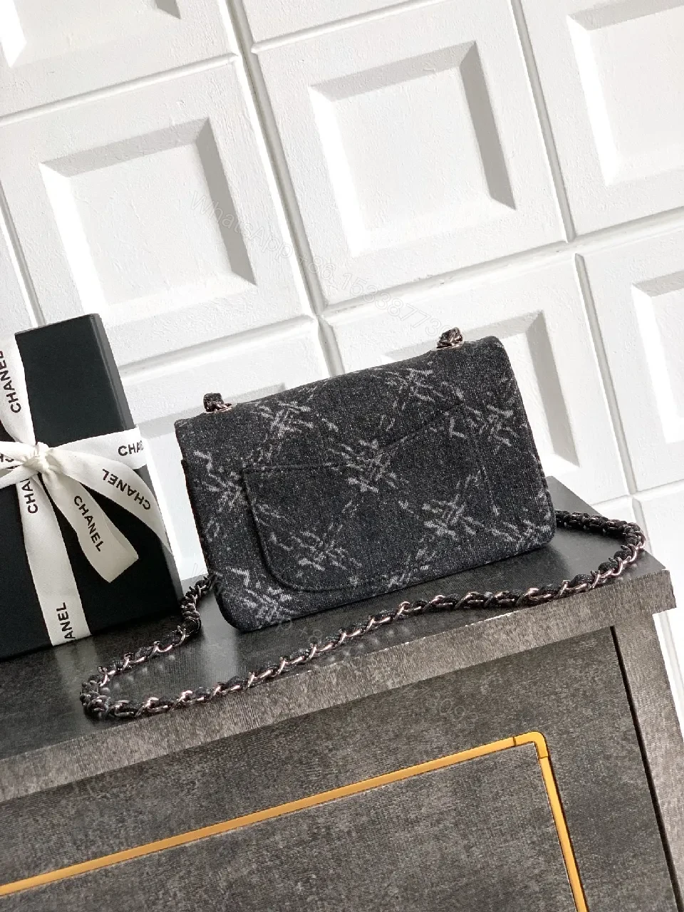 View 2 of Chic Textured Flap Bag with Signature Hardware