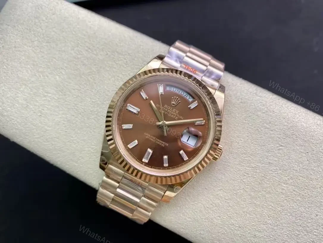View 5 of Rolex Super Clone Day-Date Rose Gold President Strap 40mm