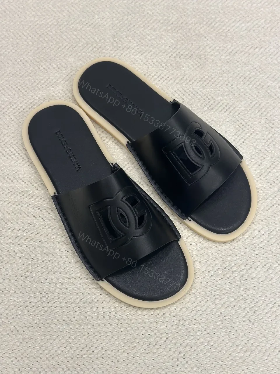 View 4 of Lux Black Slip-Ons: Minimalist Comfort Slides