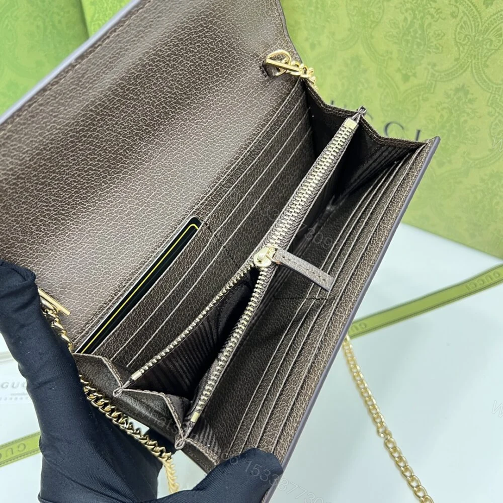 View 10 of Gucci Jackie 1961 Chain Wallet Beige and Brown 19Cm 652681 HUHHG 8565