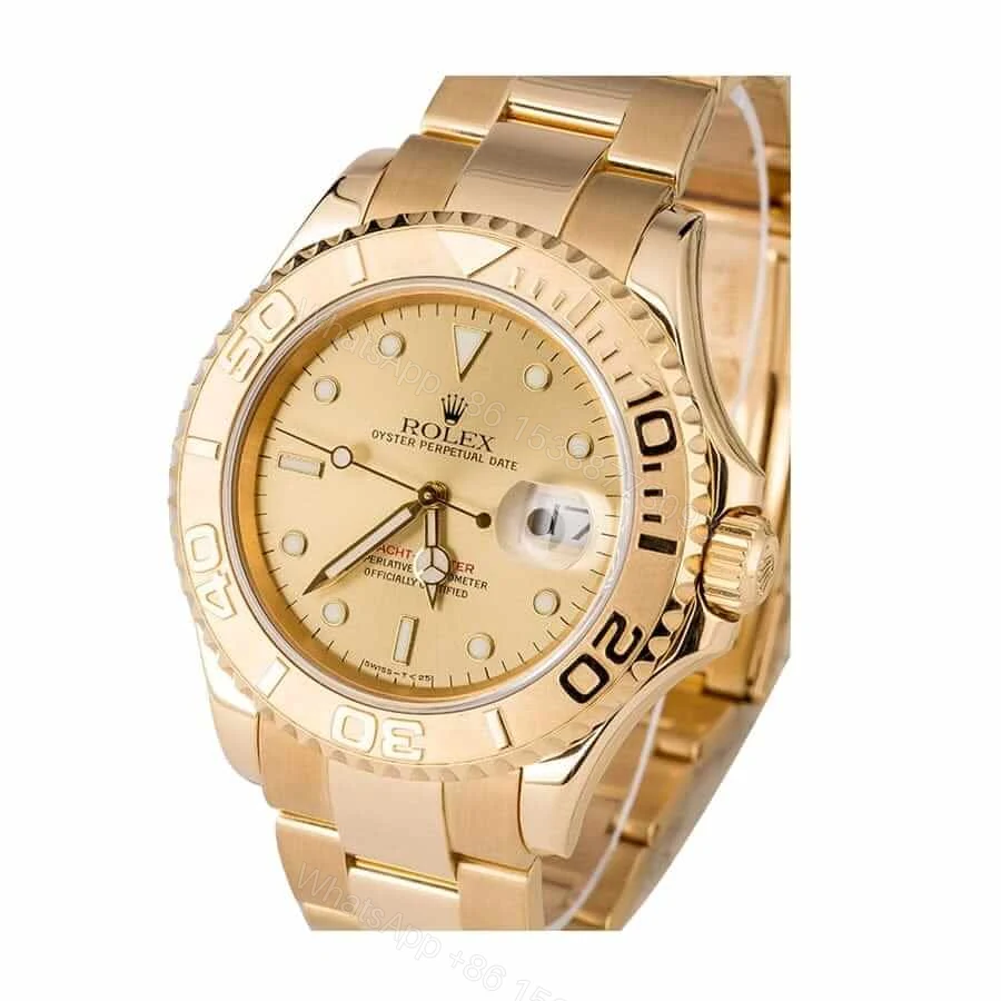 View 2 of Rolex Yacht-Master 16628 Super Clone : 18k Yellow Gold Champagne Dial 40mm