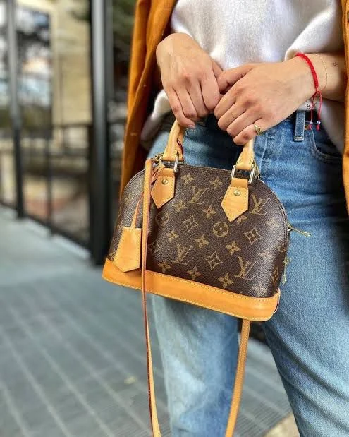 View 5 of First Copy Louis Vuitton Mono Alma Brown Premium Handbag with OG Box