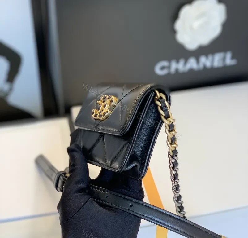 View 3 of Chic Quilted Leather Crossbody Bag with Gold Hardware