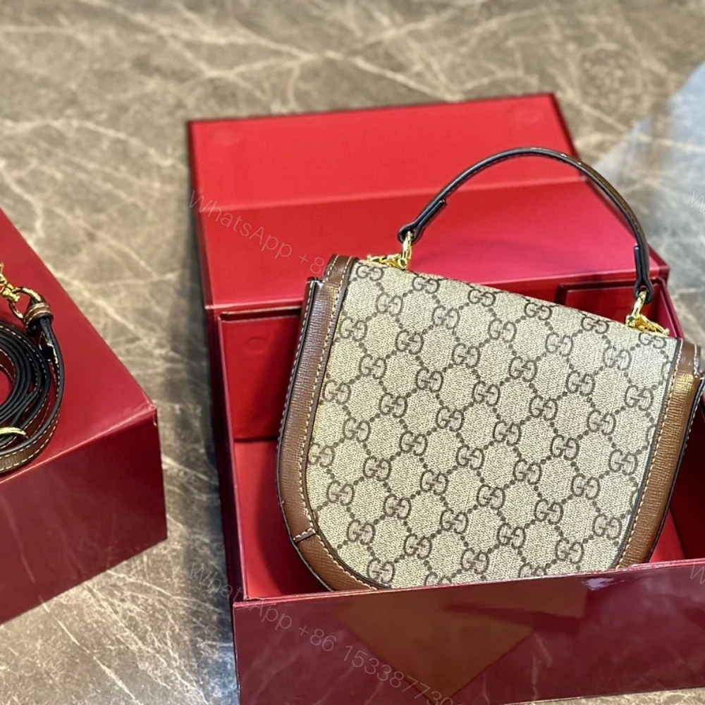 View 4 of Gucci Horsebit 1955 Mini Top Handle Bag Beige And Ebony 14Cm 781387 92TCG 8563