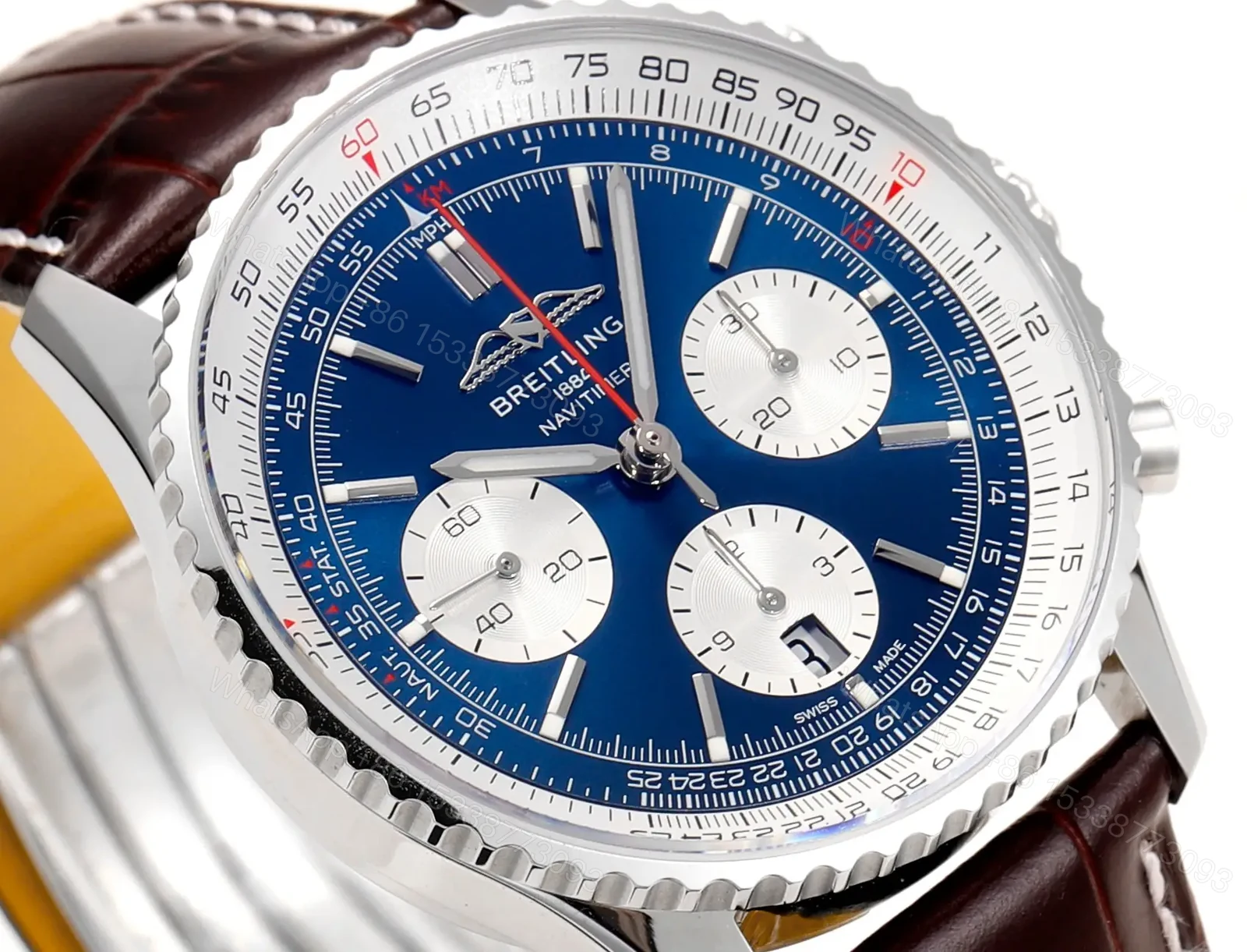 View 4 of Breitling Navitimer B01 Chronograph 43 Stainless Steel Luxembourg AB01382D1C1P1