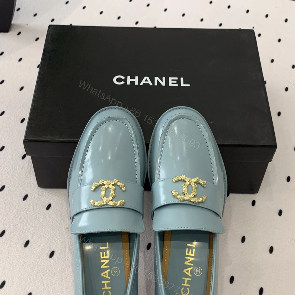 View 7 of 高仿Chanel*24S系列G45663E牛皮革樂福鞋藍色3CM免檢版