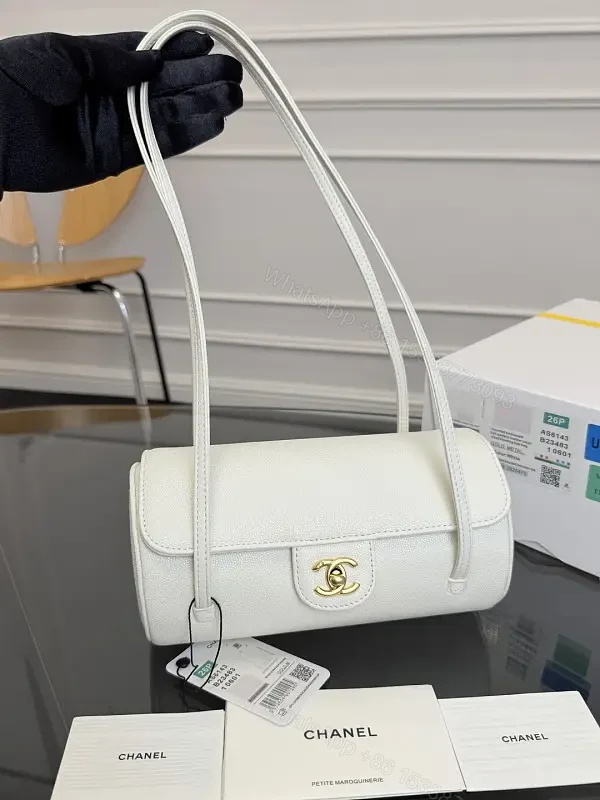 White Calfskin Mini Flap Bag: Luxe Designer-Inspired Style — view 1