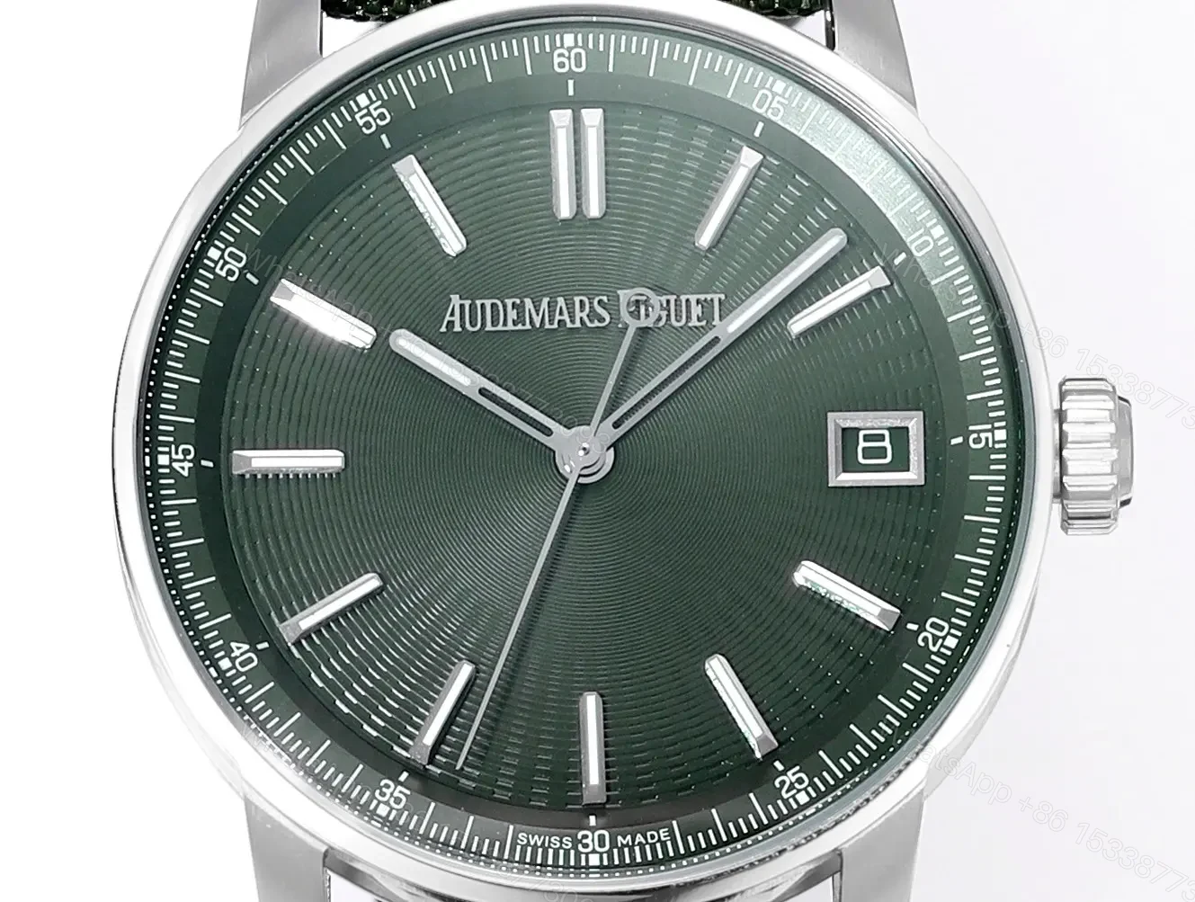 View 2 of Audemars Piguet CODE 11.59 Green Dial Stainless Steel Watch with Fabric Strap