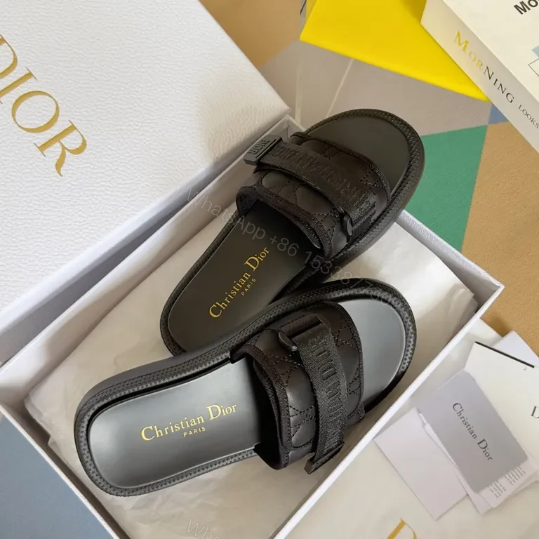 View 2 of Minimalist Leather Slide with Signature Detailing - Designer-Inspired Comfort