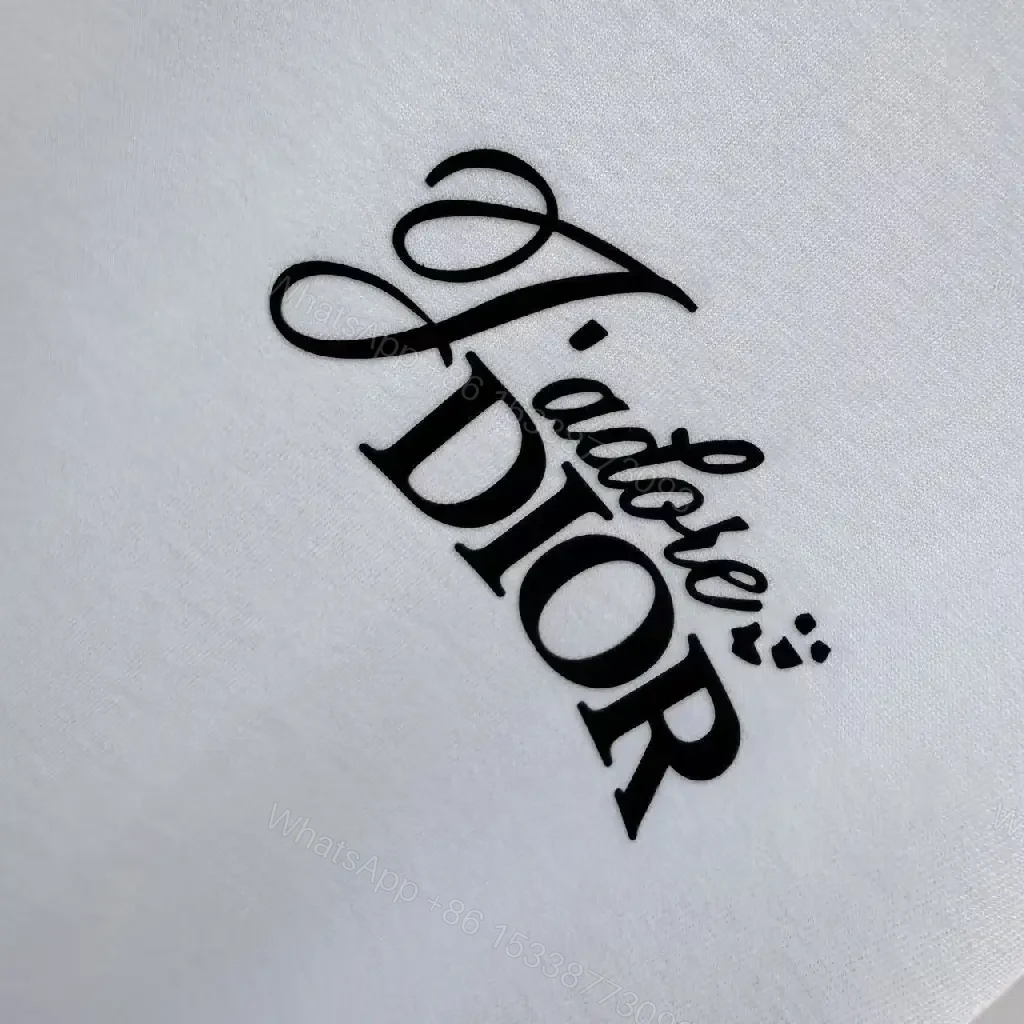 View 8 of Minimalist White Tee with Dior Script—Effortless Everyday Luxe