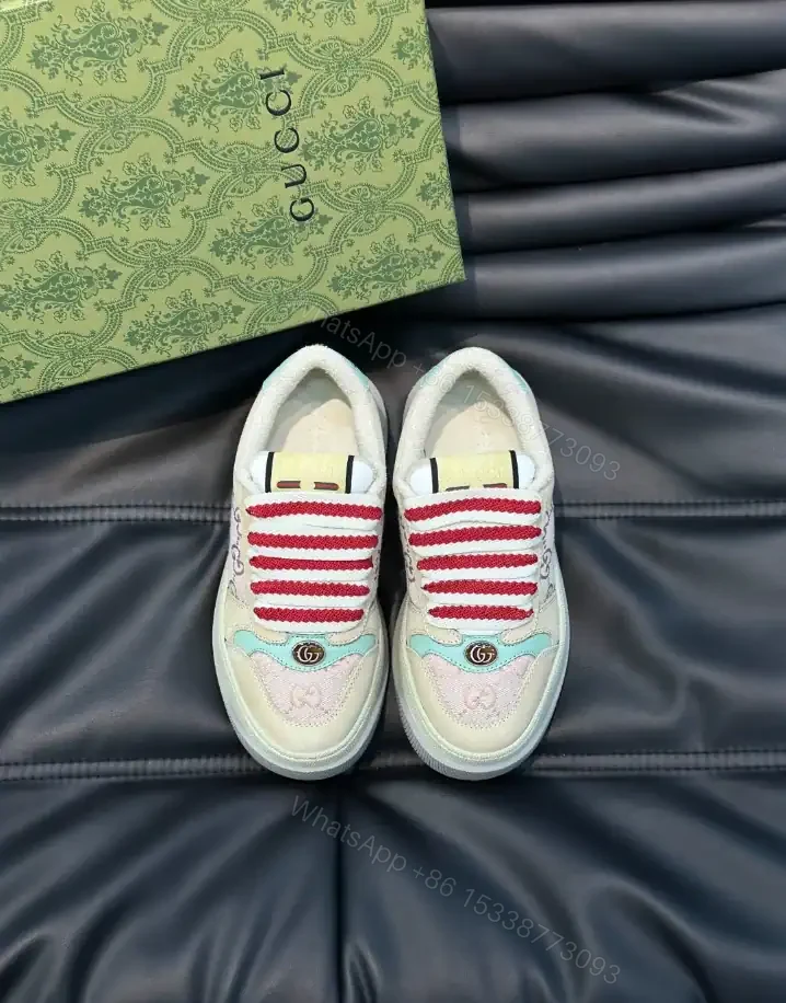 View 8 of GUCCI SCREENER TRAINER SNEAKERS IN BEIGE AND PINK – GC170