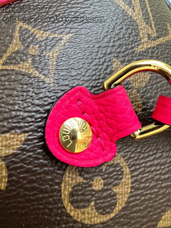 View 2 of Chic Monogram Messenger: Bold Pink Trim, Luxe Everyday Bag