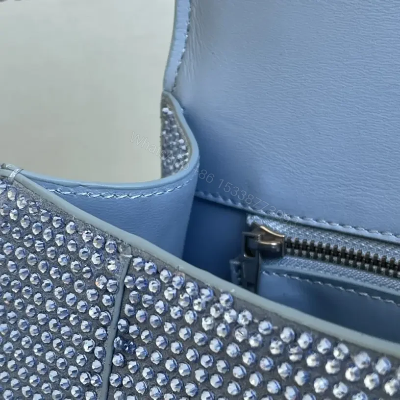 View 13 of 高仿Balenciaga*Hourglass系列沙漏包滿鑽藍色S