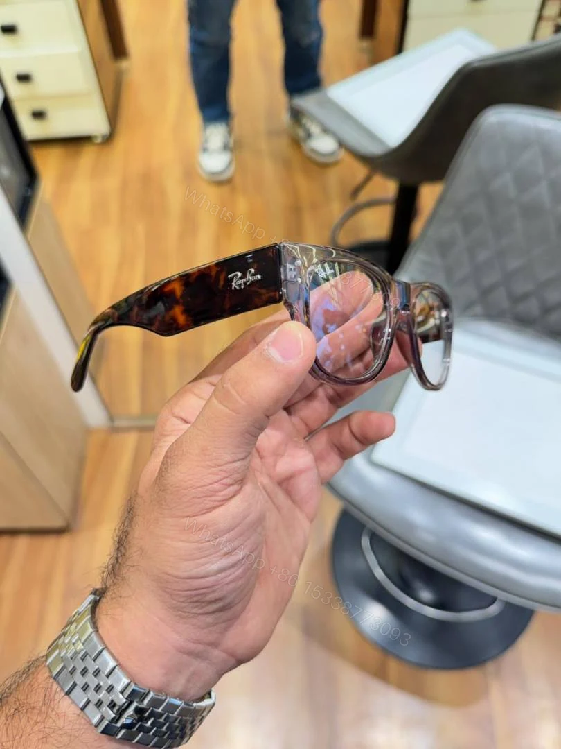 View 2 of First Copy Ray-Ban 0840 Grey Tiger Plano Men’s Sunglasses
