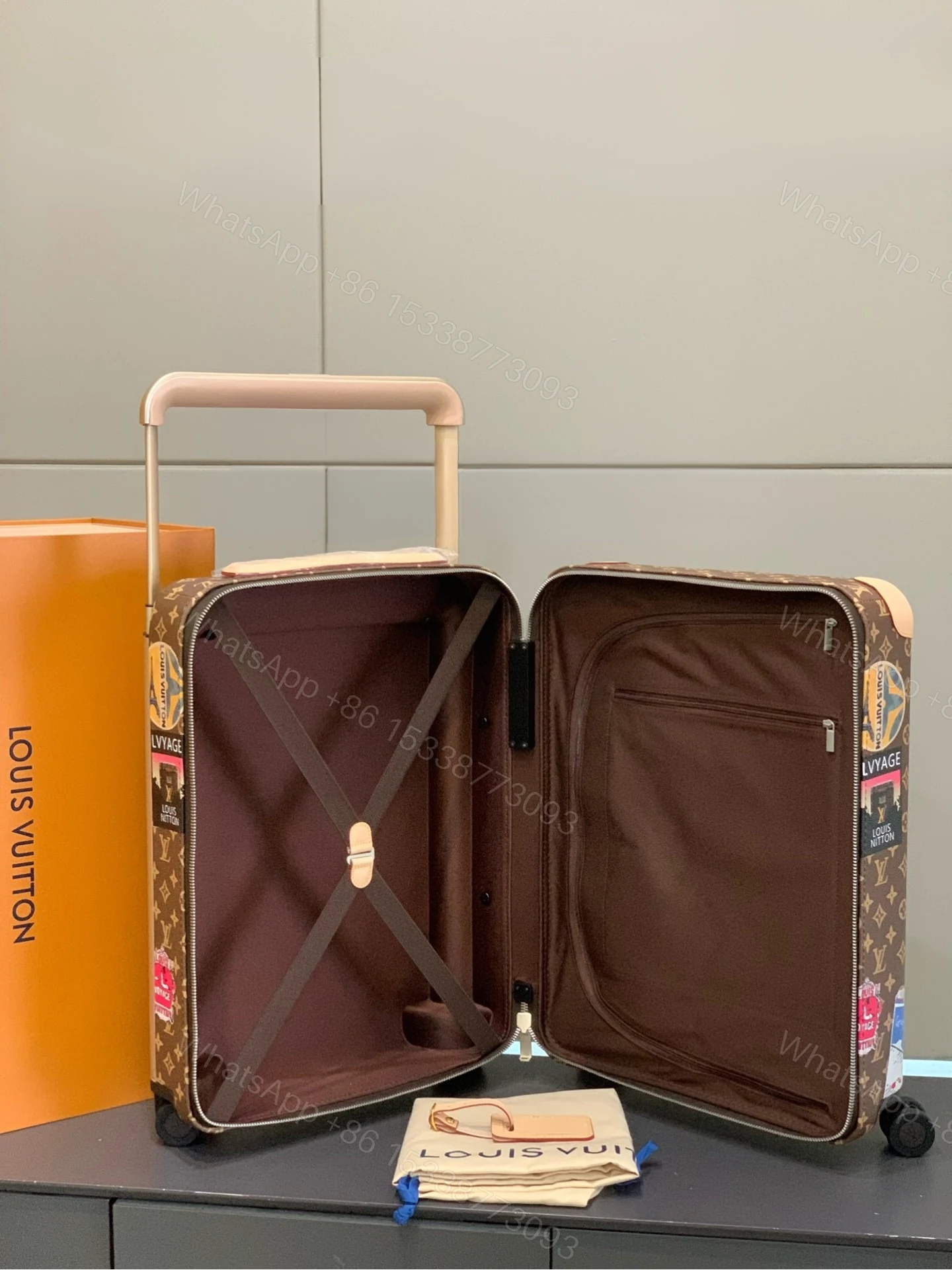 View 8 of Louis Vuitton Horizon 55 Suitcase Monogram Coated Canvas Sticker Prints 55Cm M24959