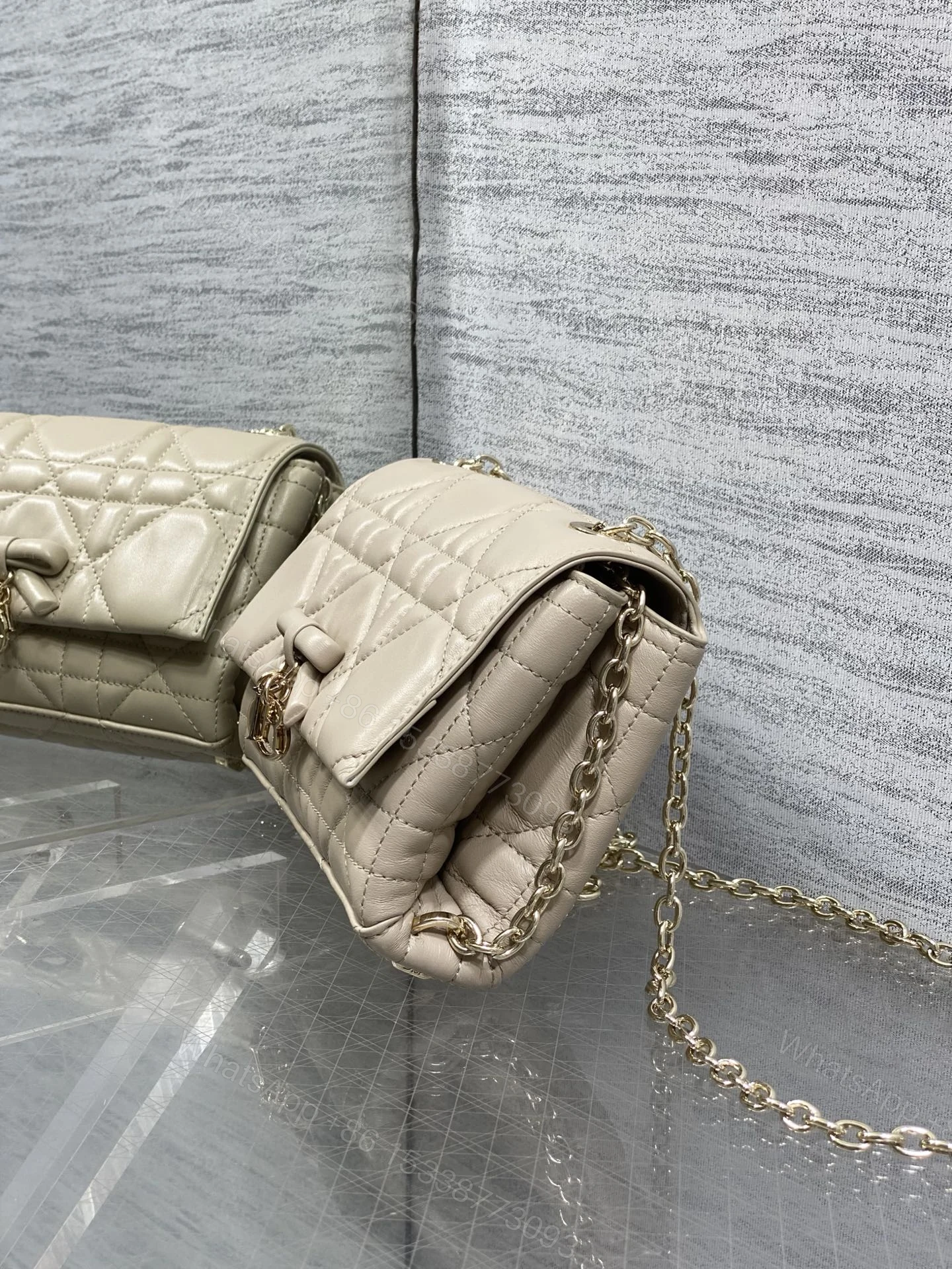 View 3 of Dior My Dior Mini Bag in Beige Cannage Lambskin
