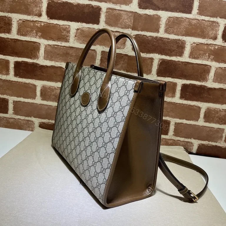 View 5 of G GG Supreme Tote: Leather-Trim Luxury Carryall