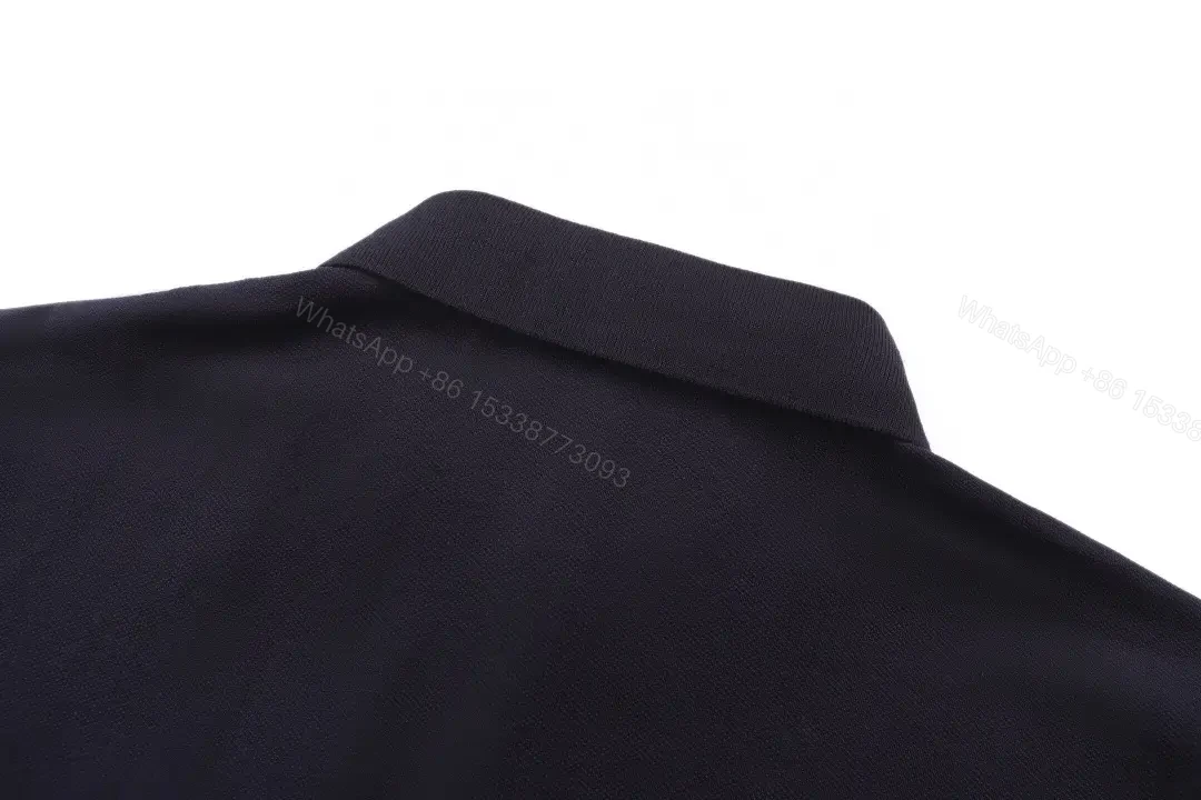 View 8 of Navy Cotton-Piqué Polo: Quiet Luxury Essential Polo