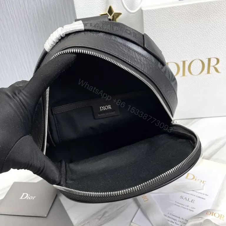 View 7 of Dior Luxe Backpack: Patterned Leather-Trim, All-Day Comfort
