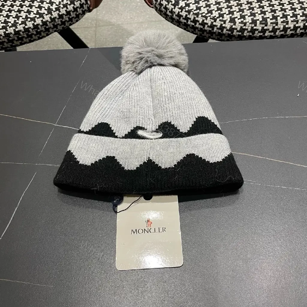 View 5 of Chic Patterned Beanie with Pom: Premium Knit Warmer